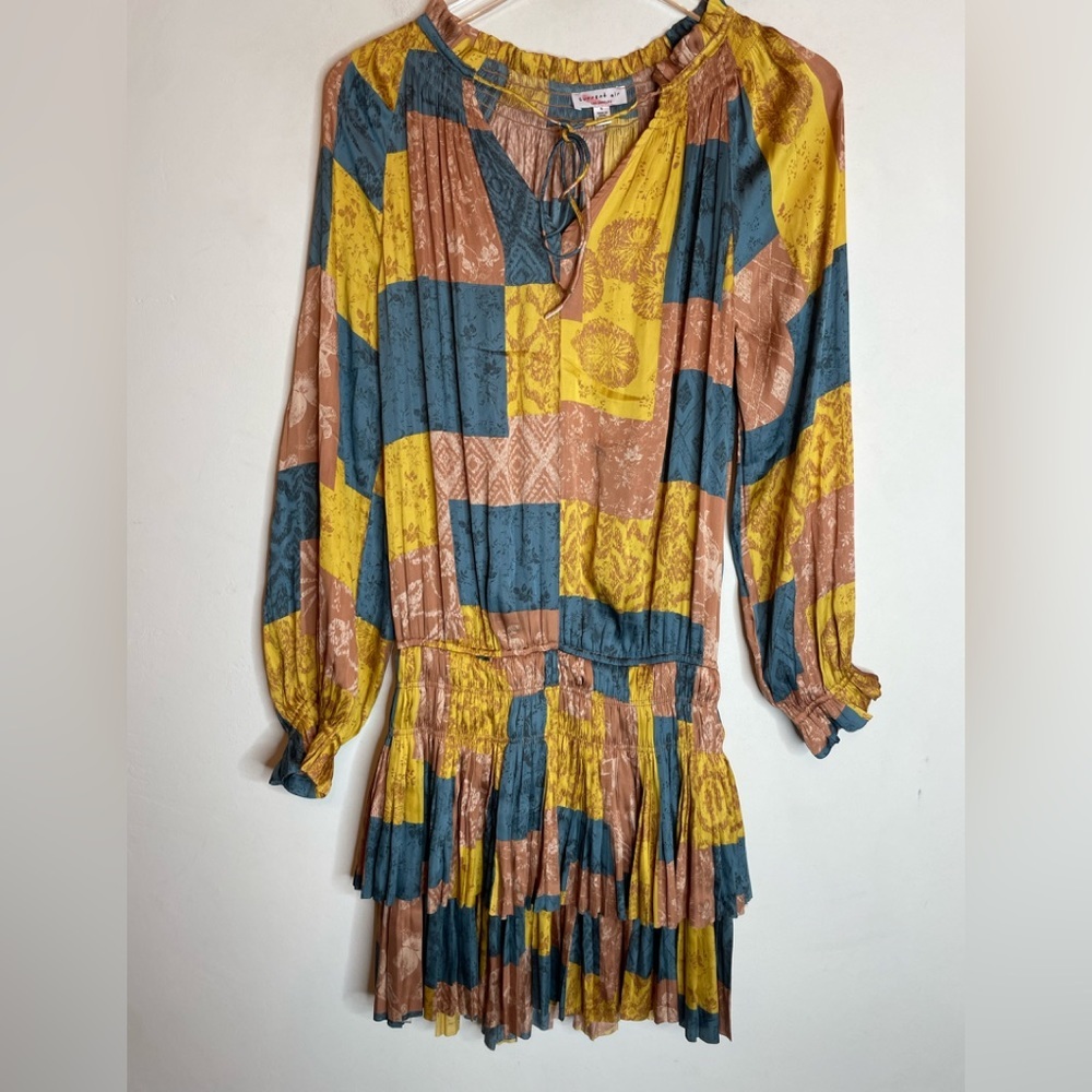Current Air Los Angeles Pleated Long Sleeve Mini Dress S